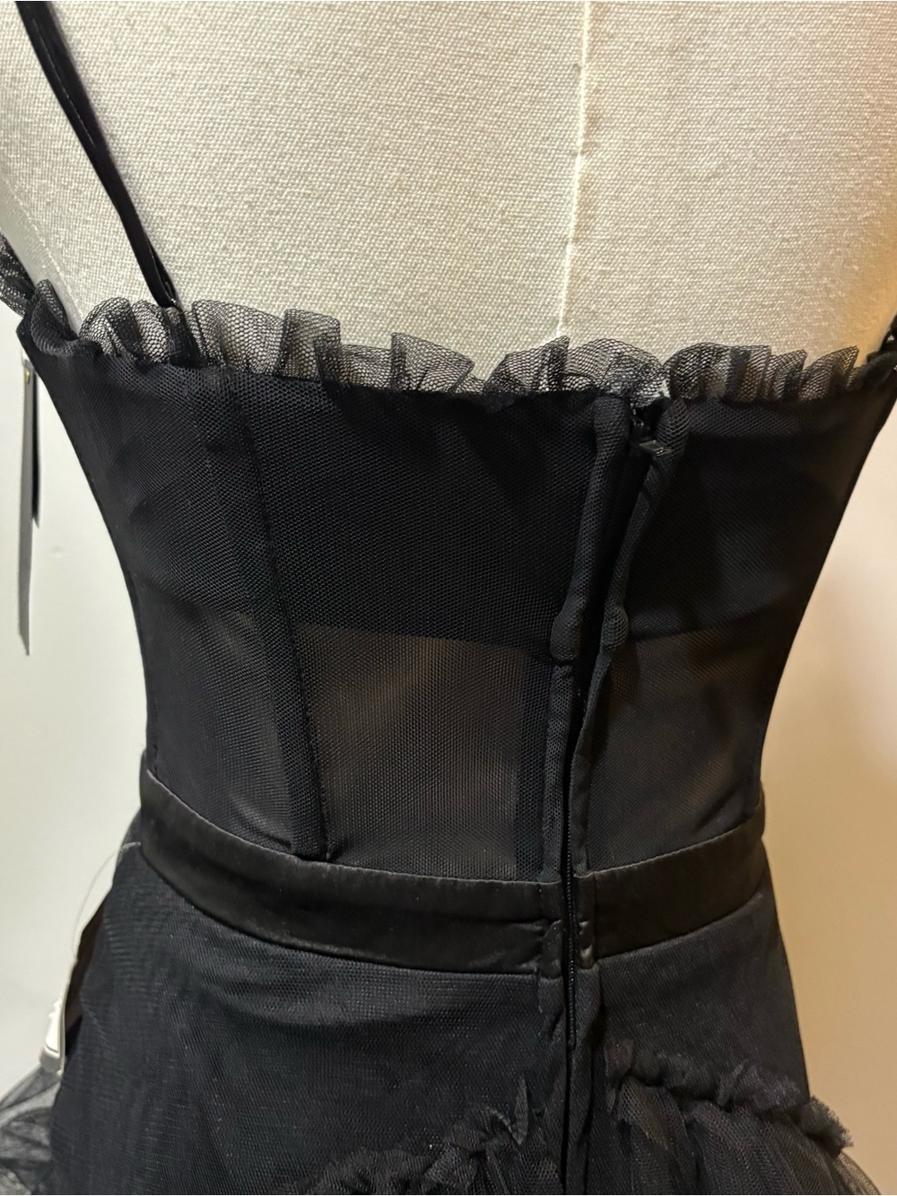 City Studio Black Juniors' Tiered Tulle Asymmetrical Party Dress Sz 3 Whimsigoth - Picture 7 of 15